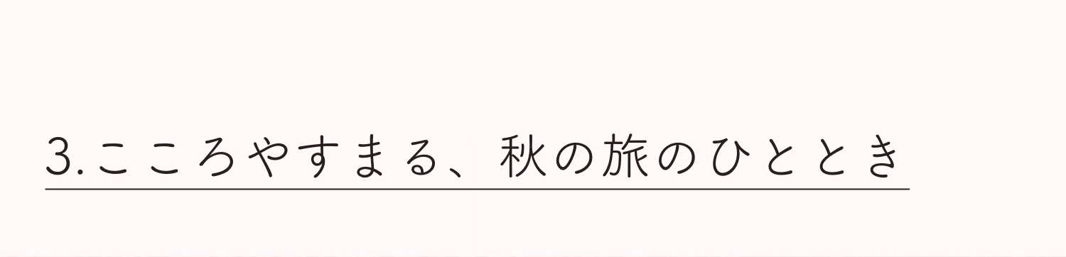 3.こころやすまる、秋の旅のひととき