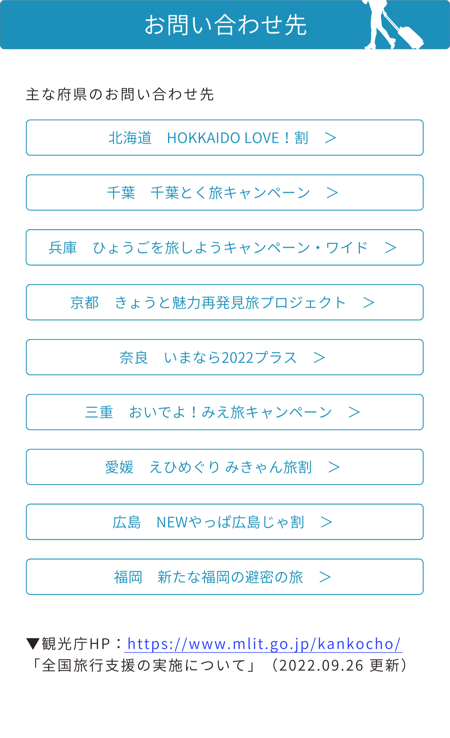 主な府県のお問合せ先