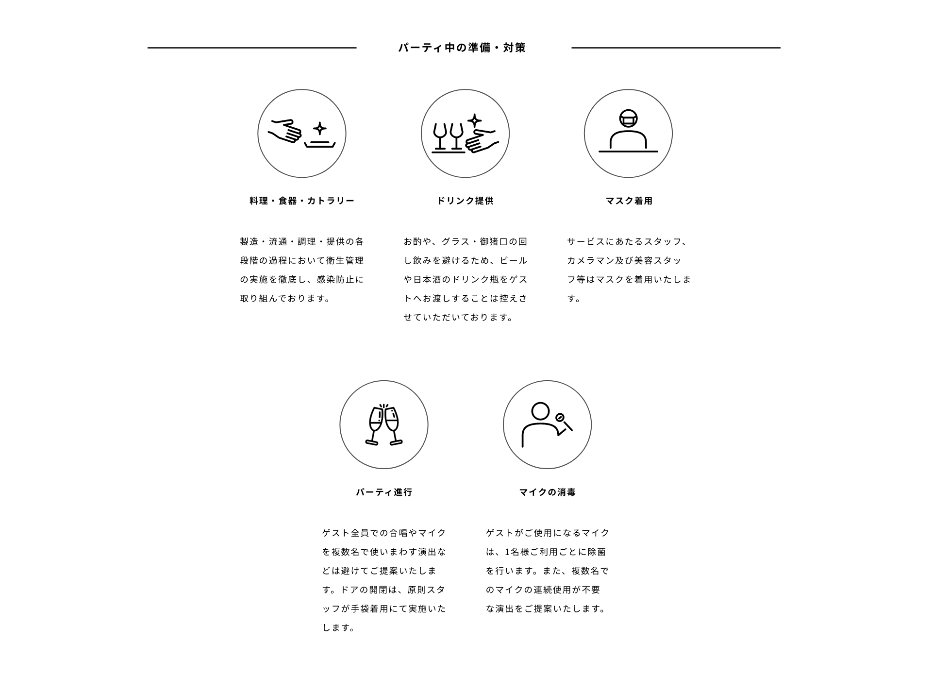 パーティ中の準備・対策