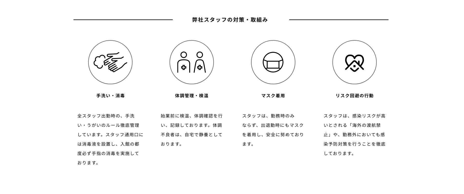 弊社スタッフの対策・取組み